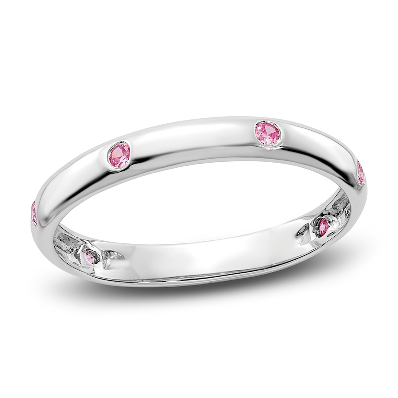 Main Image 1 of Natural Pink Sapphire Ring 14K White Gold