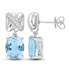 Thumbnail Image 1 of Y-Knot Natural Blue Topaz Earrings 1/15 ct tw Diamonds 14K White Gold