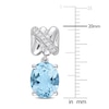 Thumbnail Image 2 of Y-Knot Natural Blue Topaz Earrings 1/15 ct tw Diamonds 14K White Gold