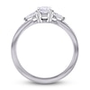 Thumbnail Image 3 of Diamond 3-Stone Engagement Ring 5/8 ct tw Radiant/Pear/ Round 14K White Gold