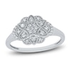 Thumbnail Image 0 of Diamond Milgrain Floral Ring 1/5 ct tw Round 14K White Gold