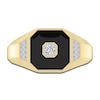 Thumbnail Image 0 of Men's Natural Onyx Ring 1/6 ct tw Diamonds 14K Yellow Gold