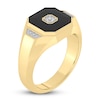 Thumbnail Image 2 of Men's Natural Onyx Ring 1/6 ct tw Diamonds 14K Yellow Gold