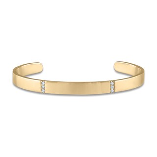 14K Gold Polish Flat Cuff Bangle (46mm)