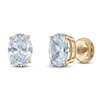Thumbnail Image 1 of Oval-Cut Lab-Created Diamond Solitaire Stud Earrings 1/2 ct tw 14K Yellow Gold (F/SI2)
