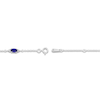 Thumbnail Image 1 of Oval-Cut Ceylon Lab-Created Sapphire & Diamond Bracelet 1/15 ct tw 10K White Gold 7.25"