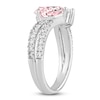 Thumbnail Image 1 of Pear-Shaped Pink & White Lab-Created Diamond Fashion Ring 2 ct tw 14K White Gold