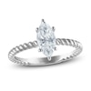 Thumbnail Image 0 of Certified Marquise-Cut Diamond Solitaire Rope Twist Engagement Ring 1 ct tw 14K White Gold (I/I1)