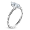 Thumbnail Image 1 of Certified Marquise-Cut Diamond Solitaire Rope Twist Engagement Ring 1 ct tw 14K White Gold (I/I1)