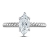 Thumbnail Image 2 of Certified Marquise-Cut Diamond Solitaire Rope Twist Engagement Ring 1 ct tw 14K White Gold (I/I1)