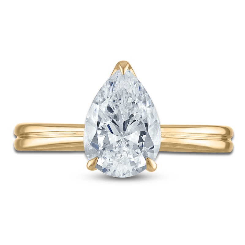 Main Image 3 of Certified Pear-Shaped Diamond Solitaire Engagement Ring 1-1/2 ct tw 14K Yellow Gold (I/I1)