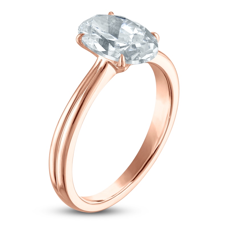 Certified Oval-Cut Diamond Solitaire Engagement Ring 1-1/2 ct tw 14K Rose Gold (I/I1)