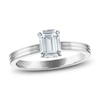 Thumbnail Image 0 of Certified Emerald-Cut Diamond Solitaire Engagement Ring 1 ct tw 14K White Gold (I/I1)