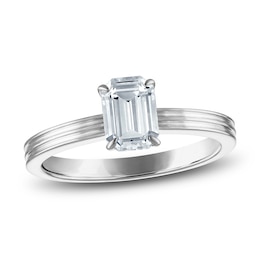 Certified Emerald-Cut Diamond Solitaire Engagement Ring 1 ct tw 14K White Gold (I/I1)