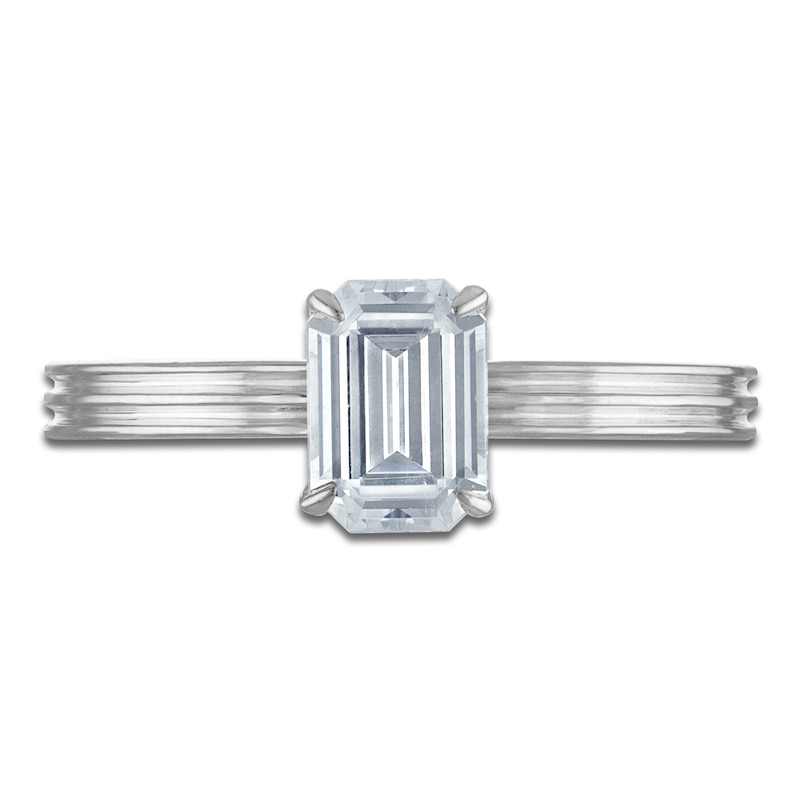 Certified Emerald-Cut Diamond Solitaire Engagement Ring 1 ct tw 14K White Gold (I/I1)