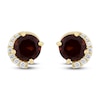 Thumbnail Image 0 of Natural Garnet & Diamond Stud Earrings 1/10 ct tw 10K Yellow Gold