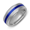 Thumbnail Image 2 of Men's Blue Ceramic Stripe Wedding Band Tungsten Carbide 8mm