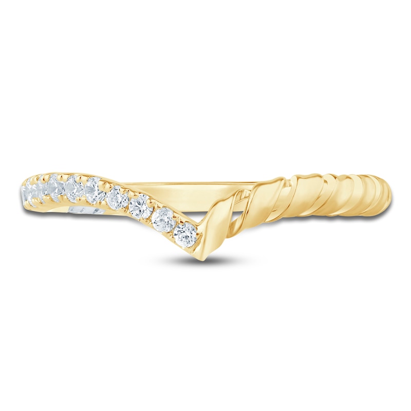 Pnina Tornai Diamond Twisted Contour Stackable Band 1/5 ct tw 14K Yellow Gold