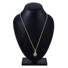 Thumbnail Image 2 of Pear-Shaped Natural Emerald & Diamond Swirl Necklace 1/10 ct tw 14K Yellow Gold 18"