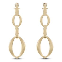 Italia D'Oro Oval Link Drop Earrings 14K Yellow Gold