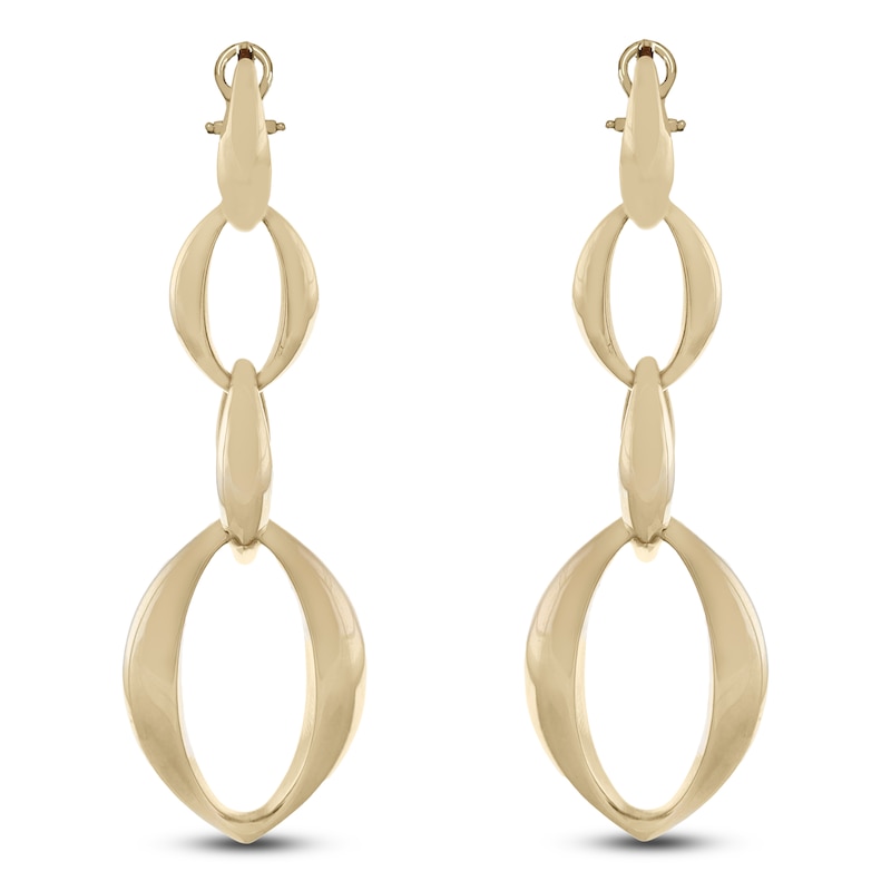 Italia D'Oro Oval Link Drop Earrings 14K Yellow Gold