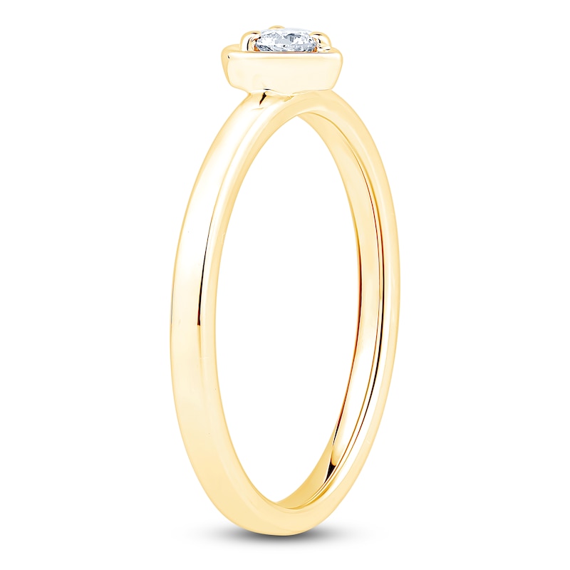 Main Image 2 of Diamond Heart-Shaped Promise Ring 1/8 ct tw 10K Yellow Gold