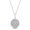 Thumbnail Image 1 of Diamond Bee Medallion Necklace 1/4 ct tw Sterling Silver 18&quot;