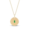 Thumbnail Image 3 of Natural Octagon-Cut Emerald & Diamond Pendant Necklace 1/3 ct tw 14K Yellow Gold