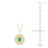 Thumbnail Image 4 of Natural Octagon-Cut Emerald & Diamond Pendant Necklace 1/3 ct tw 14K Yellow Gold