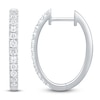 Thumbnail Image 1 of Lab-Created Diamond Oval Hoop Earrings 1/2 ct tw 14K White Gold