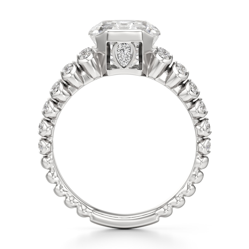 Main Image 2 of J'Lure Octagon Step-Cut Lab-Created Diamond Engagement Ring 3-3/8 ct tw 18K White Gold