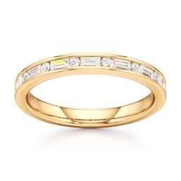 J'Lure Baguette & Round-Cut Lab-Created Diamond Wedding Band 3/8 ct tw 18K Yellow Gold