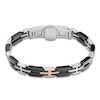 Thumbnail Image 1 of Baraka Men's Diamond Accent Link Bracelet Stainless Steel, Black Ceramic & 18K Rose Gold 8&quot;