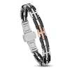 Thumbnail Image 3 of Baraka Men's Diamond Accent Link Bracelet Stainless Steel, Black Ceramic & 18K Rose Gold 8&quot;