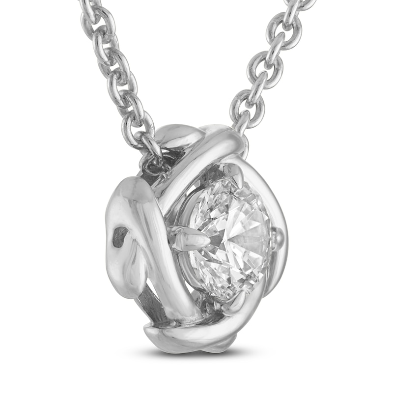 Main Image 2 of Unspoken Diamond Solitaire Necklace 1/2 ct tw 14K White Gold 18&quot; (I1/I)