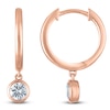 Thumbnail Image 1 of Round-Cut Lab-Created Diamond Solitaire Dangle Hoop Earrings 1/2 ct tw 14K Rose Gold (SI2/F)