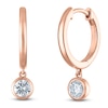 Thumbnail Image 2 of Round-Cut Lab-Created Diamond Solitaire Dangle Hoop Earrings 1/2 ct tw 14K Rose Gold (SI2/F)