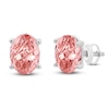 Thumbnail Image 1 of Oval-Cut Pink Lab-Created Diamond Solitaire Stud Earrings 2 ct tw 14K White Gold