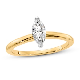 Diamond Solitaire Engagement Ring 3/8 ct tw Marquise 14K Two-Tone Gold (I1/I)