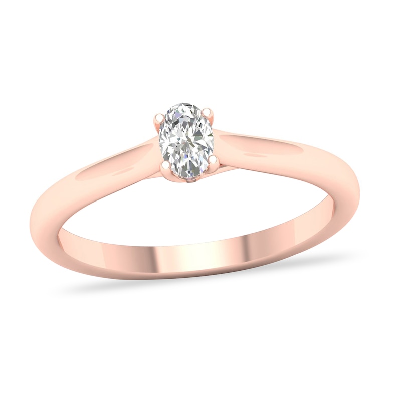 Diamond Solitaire Ring 1/4 ct tw Oval-cut 14K Rose Gold (SI2/I)