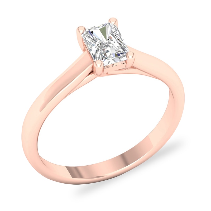 Diamond Solitaire Ring 3/4 ct tw Emerald-cut 14K Rose Gold (SI2/I)