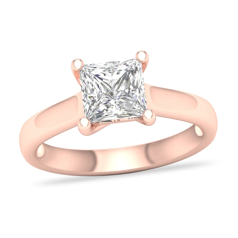 Diamond Solitaire Ring 2 ct tw Princess-cut 14K Rose Gold (I1/I) | Jared