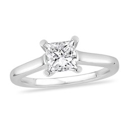 Diamond Solitaire Engagement Ring 3 ct tw Princess-cut 14K White Gold (I2/I)
