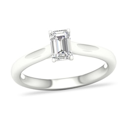 Diamond Solitaire Ring 1/2 ct tw Emerald-cut 14K White Gold (SI2/I)
