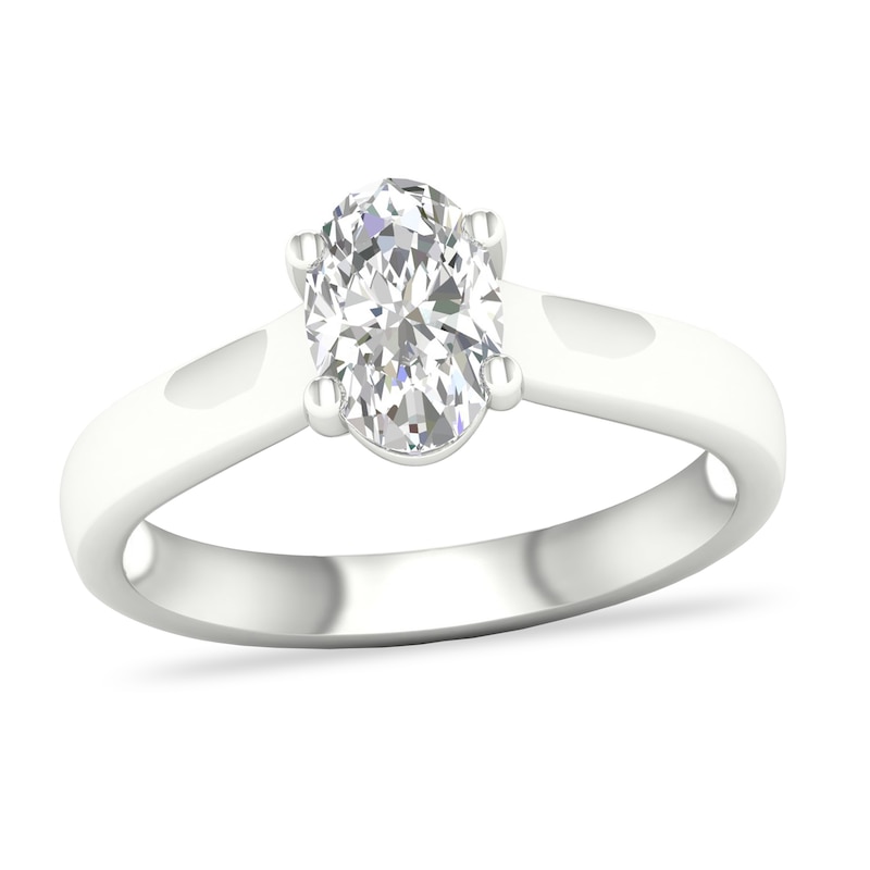 Diamond Solitaire Ring 1 ct tw Oval-cut 14K White Gold (SI2/I)