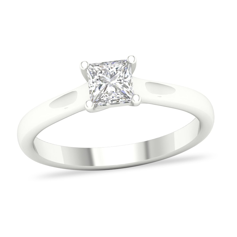 Diamond Solitaire Ring 3/4 ct tw Princess-cut 14K White Gold (SI2/I)