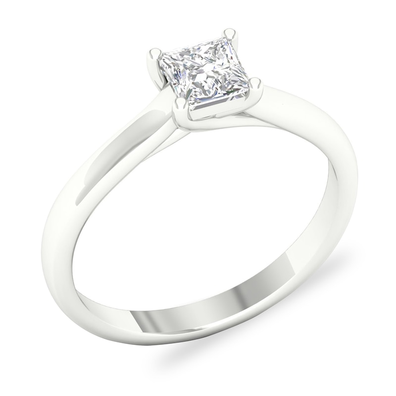 Diamond Solitaire Ring 3/4 ct tw Princess-cut 14K White Gold (SI2/I)