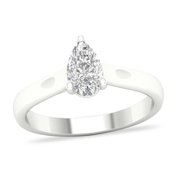 Diamond Solitaire Ring 3/4 ct tw Pear-shaped Platinum (SI2/I)