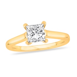 Diamond Solitaire Engagement Ring 3 ct tw Princess-cut 14K Yellow Gold (I2/I)