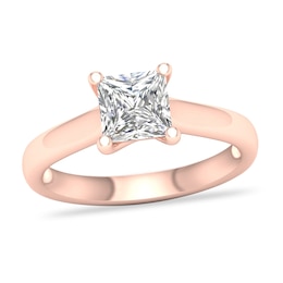 Diamond Solitaire Ring 1-1/2 ct tw Princess-cut 14K Rose Gold (I1/I)